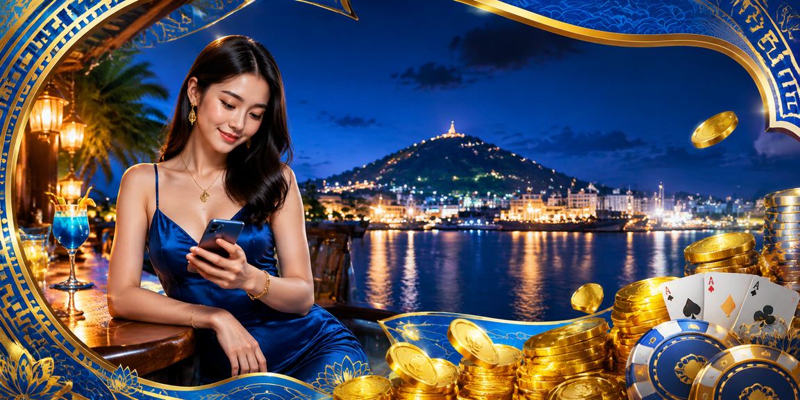 Người chơi tại Vũng Tàu tham gia game bài trên điện thoại bên bờ biển